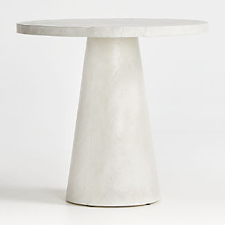Willy White Plaster Pedestal Bistro Table + Reviews | Crate & Barrel | Crate & Barrel