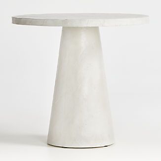 Willy White Plaster Pedestal Bistro Table + Reviews | Crate & Barrel | Crate & Barrel