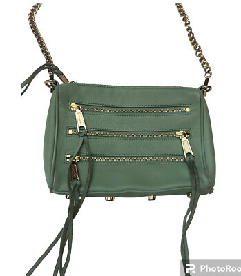Rebecca Minkoff Seafoam Green 5 Zip Mini Crossbody Bag Purse Tassel Leather | eBay AU