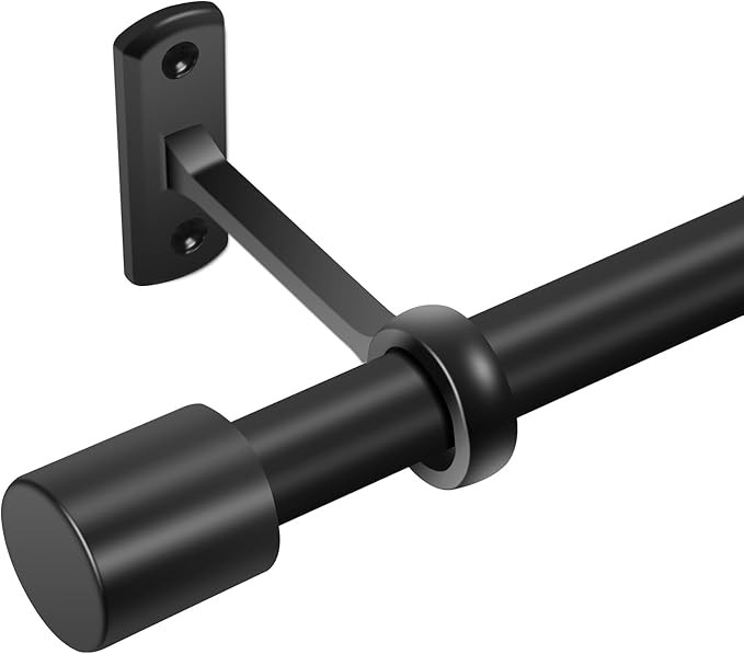 Curtain Rods for Windows 72 to 144 Inches, Adjustable 1 Inch Black Curtain Rod for Outdoor Indoor... | Amazon (US)