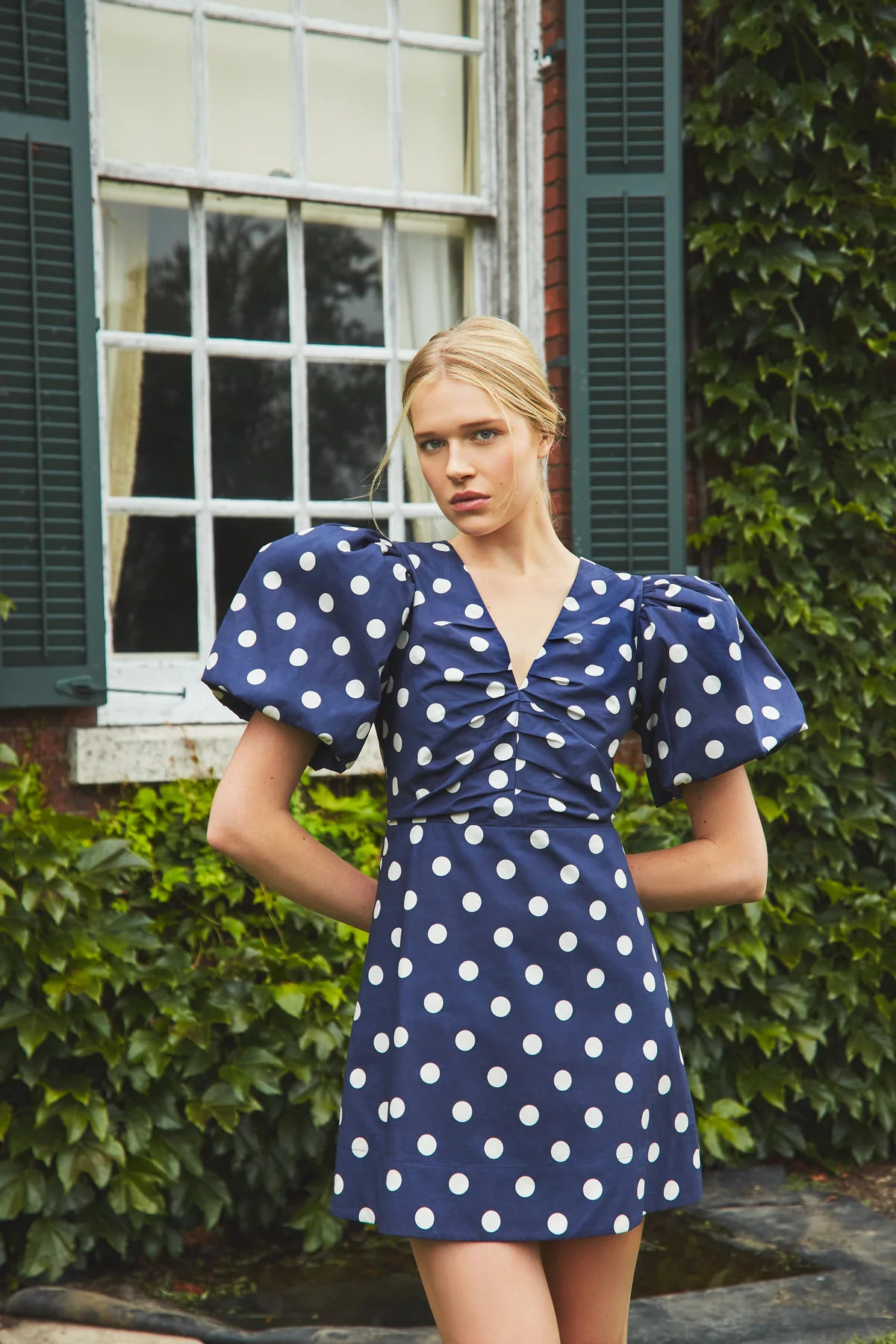 Aliza Dress in Classic Navy Dot | Over The Moon