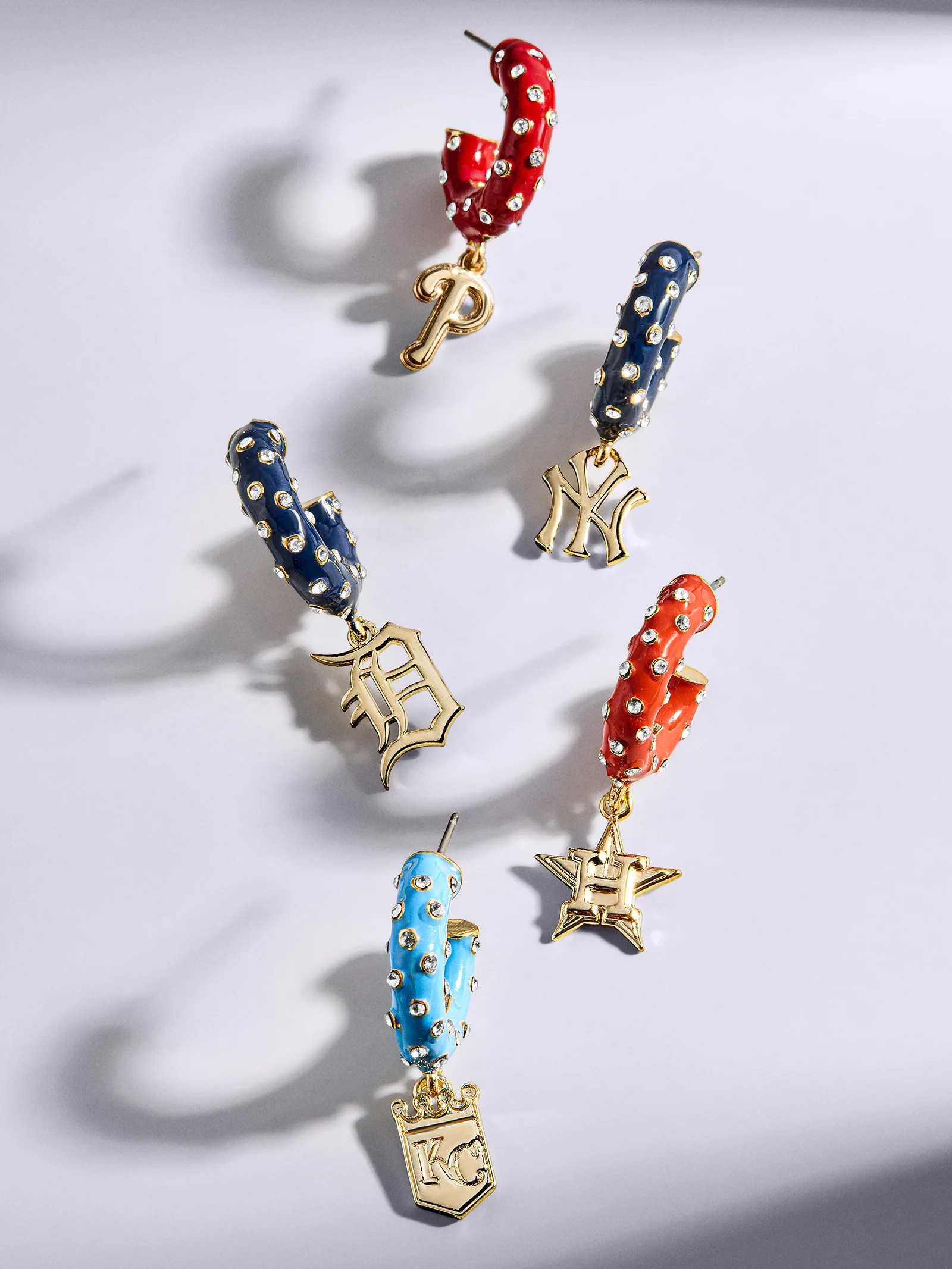 MLB Enamel Hoop Earrings - New York Yankees | BaubleBar