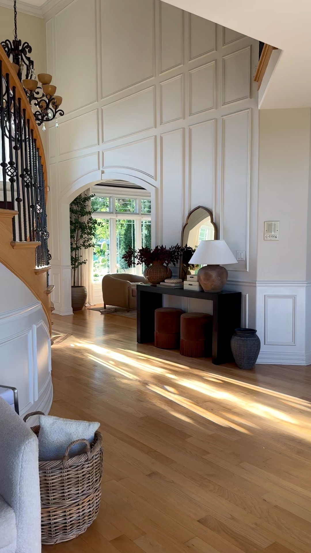 Sun pouring in our entryway 🍂 entryway table is on sale, mirror and ottoman. 

#LTKSeasonal #LTKSaleAlert #LTKHome