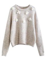 'Antonia' Crewneck Floral Embroidered Sweater (4 Colors) | Goodnight Macaroon
