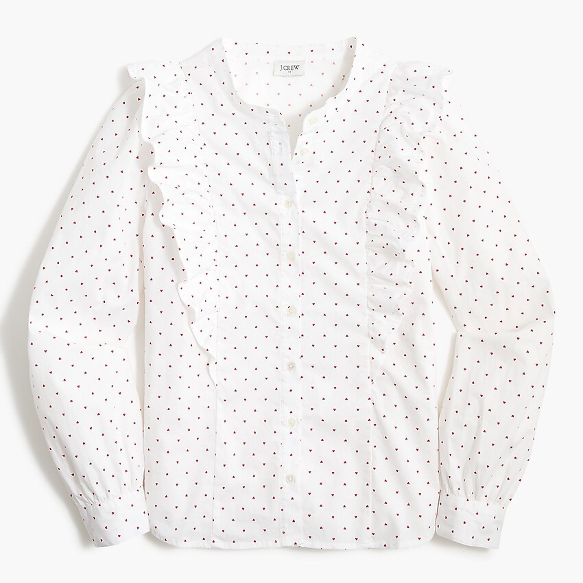 Cotton poplin ruffle top | J.Crew Factory