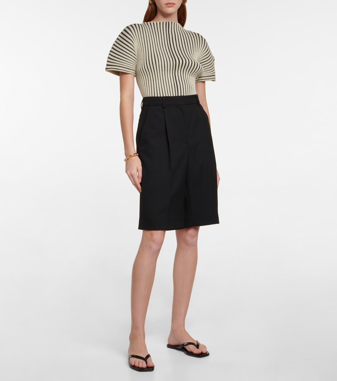 Croc-effect leather thong sandals | Mytheresa (INTL)