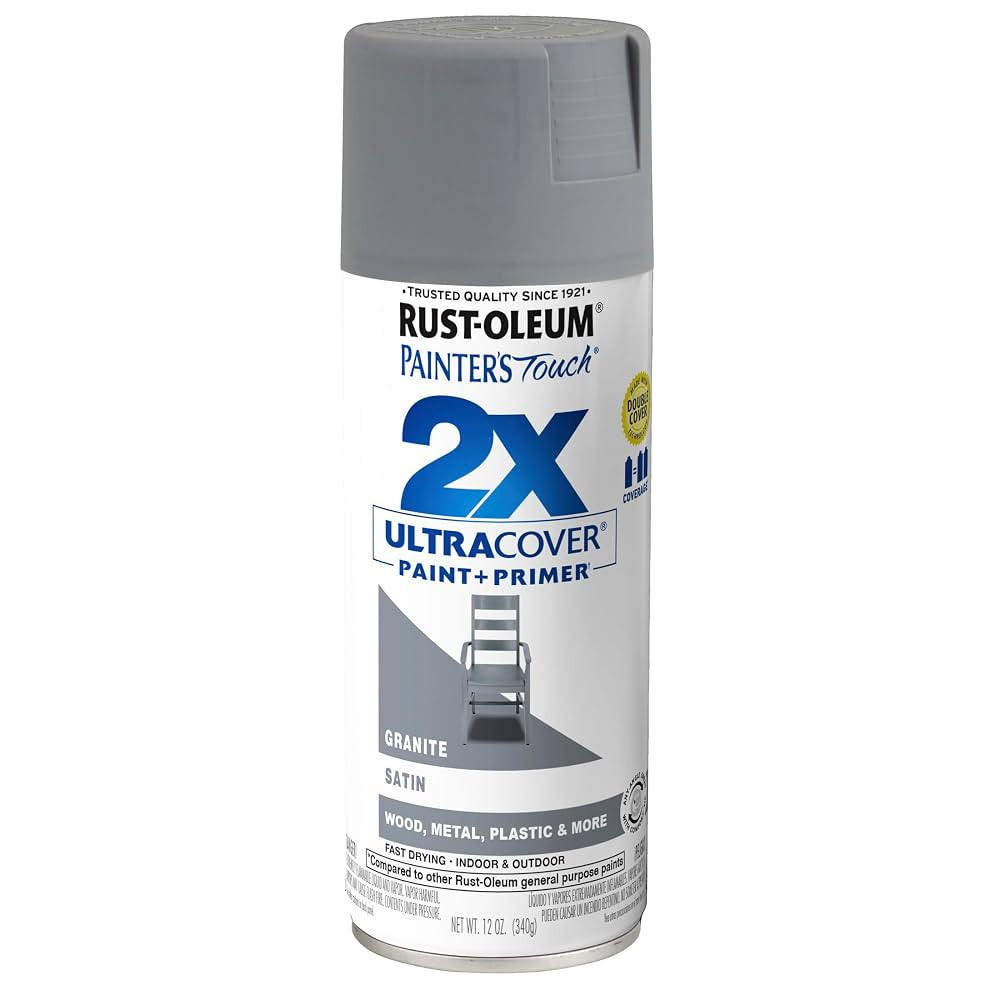 Rust-Oleum 334069 Painter's Touch 2X Ultra Cover Spray Paint, 12 oz, Satin Granite | Amazon (US)