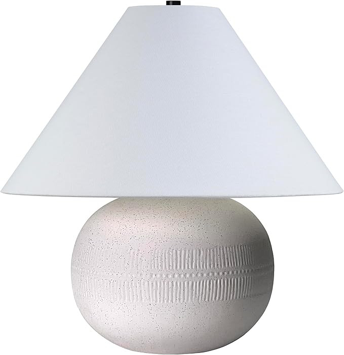 Henn&Hart 18.33" Modern 1-Light Table Lamp with White Fabric Cone Shade for Living Room, Bedroom,... | Amazon (US)