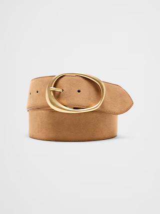 Vegan Suede Organic Buckle Wide Belt | Banana Republic Factory