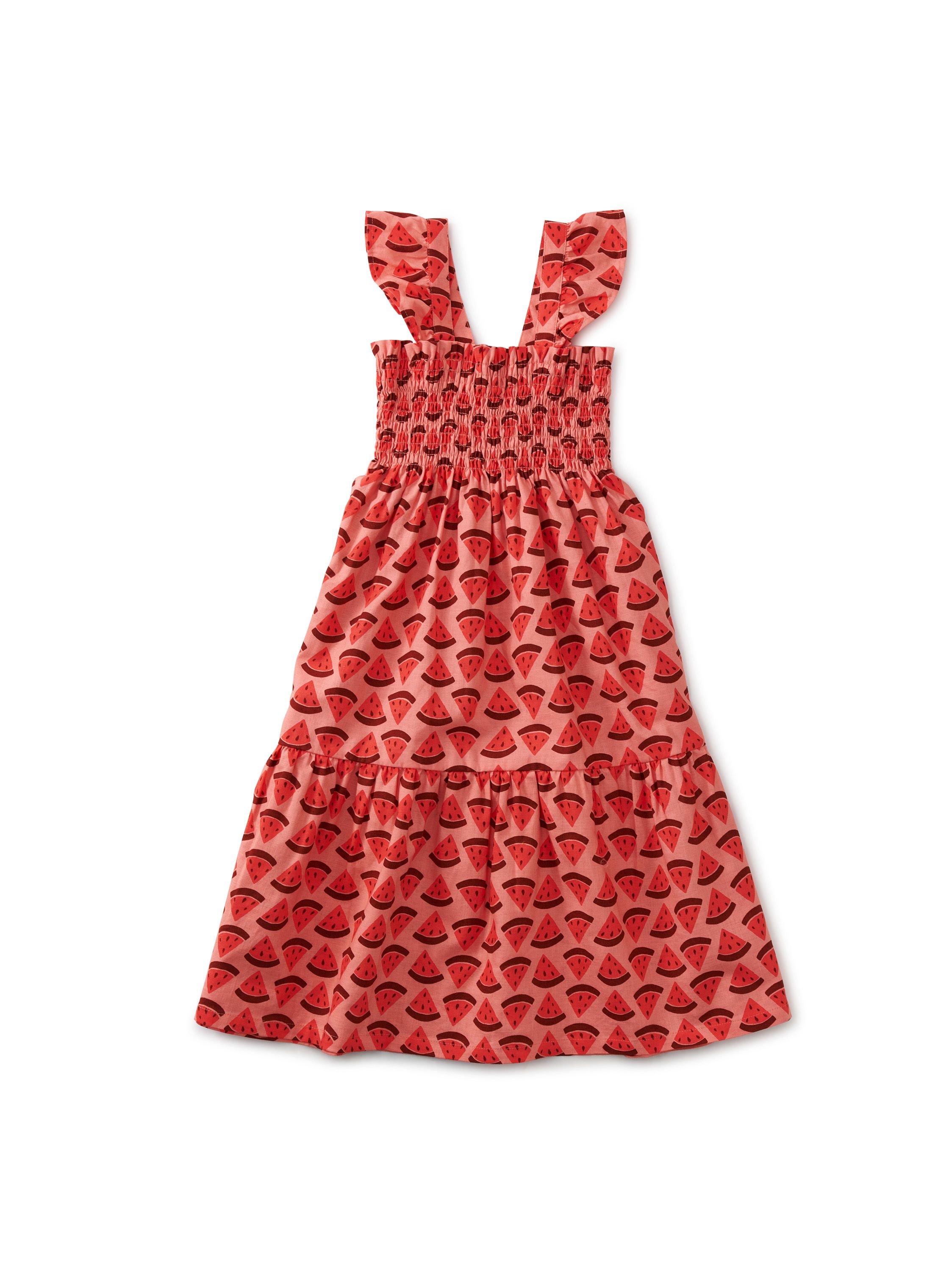 Smocked Flutter Sleeve Midi Dress | Tea Collection