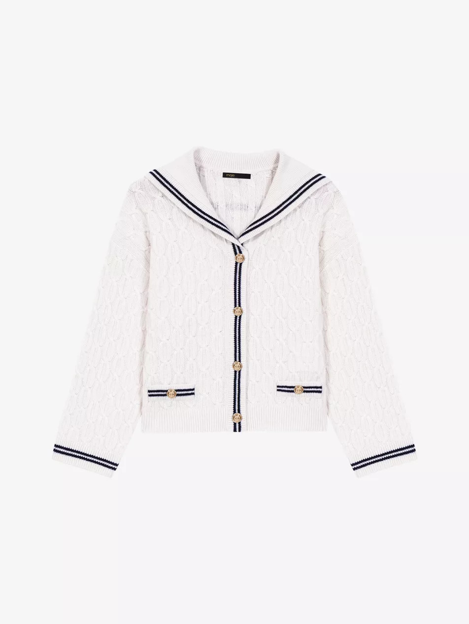Boat Neck Cable-Knit Wool Cardigan | Selfridges
