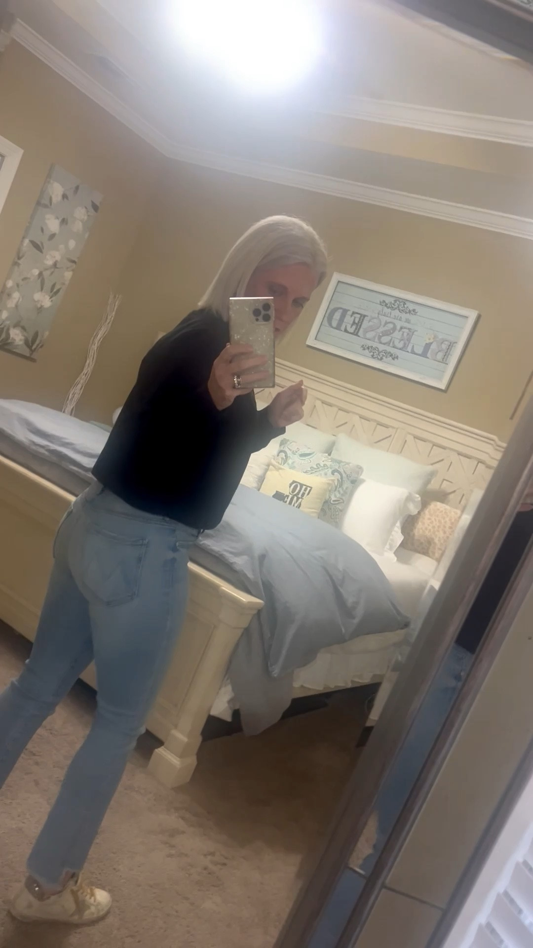 Just a little cheer showcase for my daughter OUTSIDE in the cold !  🥶. Let’s go !  Favorite jeans hopefully gonna keep me warm ! 

#LTKmomlife #LTKootd #LTKOver40