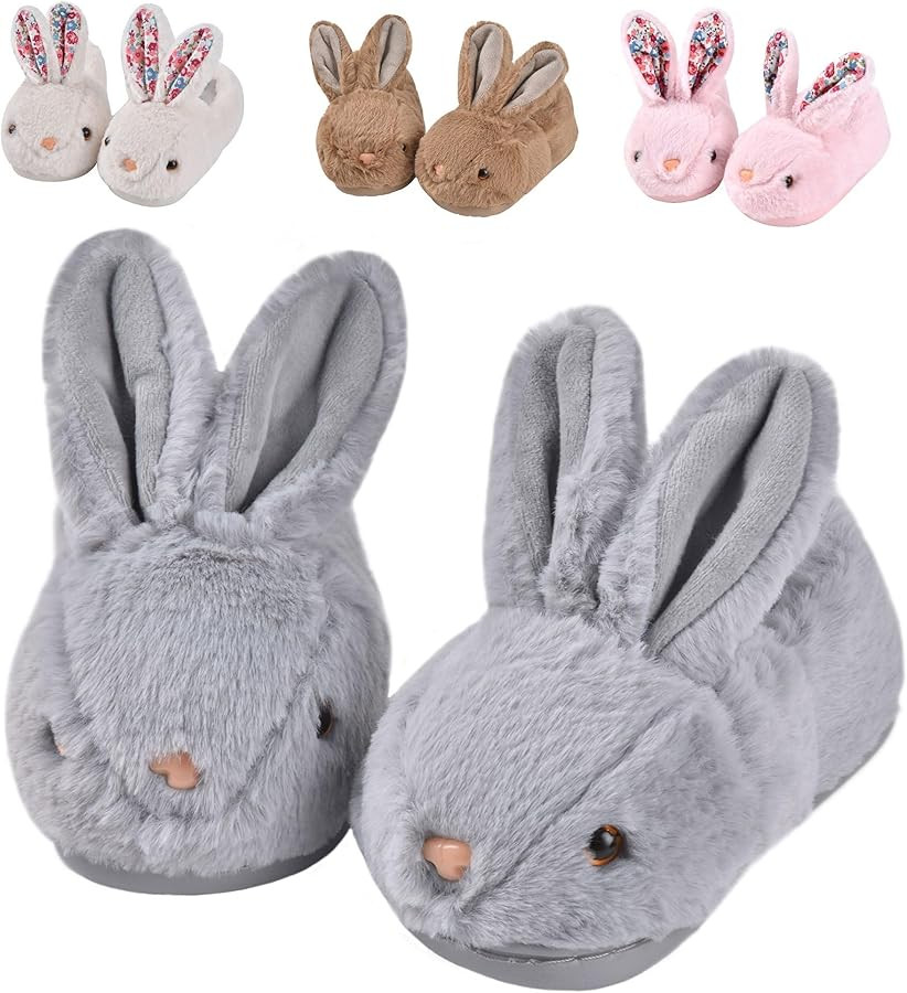 JACKSHIBO Toddler Slippers Boys Girls Little Kids Dinosaur House Shoes Cute Bunny Slipper for Hom... | Amazon (US)