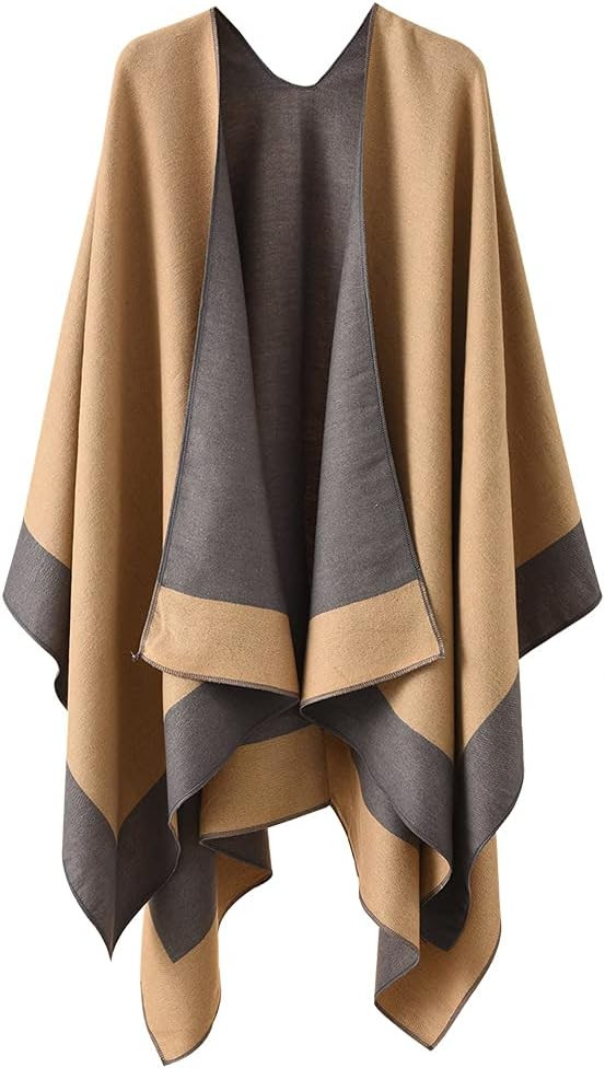 Reversible Shawl Wrap for Women Ladies, Open Front Poncho Cape Warm Blanket for Winter Fall 2026 | Amazon (US)