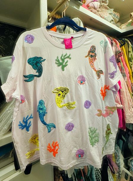 I just got in the cutest Mermaid tee from the Queen of Sparkles summer collection. Their sizing is very generous, as a 16 / 18 I wear a xl 

#LTKStyleTip #LTKPlusSize #LTKSeasonal