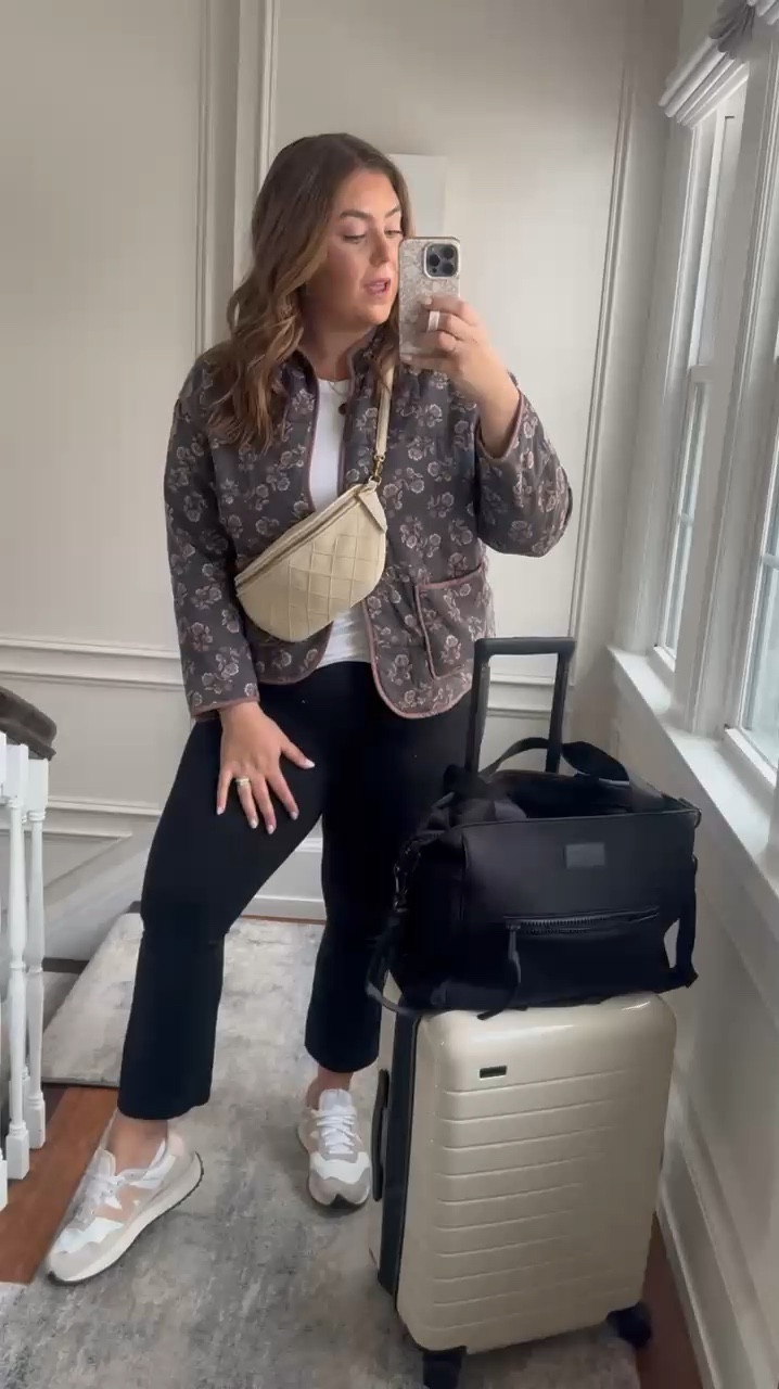 Travel outfit inspo - wearing 1X in jacket & tank, XL in pants. Use CARALYNFS15 at EBY / CARALYN20 at Oak and Luna / CARALYN at Cakes

#LTKTravel #LTKMidsize #LTKStyleTip