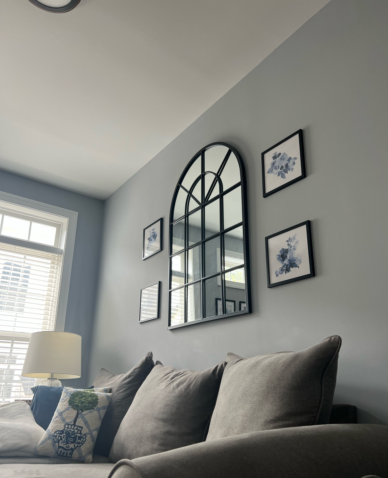 Love this little slice of my home 

Living room, where we live, window mirror, mirror window, floral wall art, wall art, throw pillow, ginger jar throw pillow, classic home decor, Grandmillenial home decor 

#LTKhome #LTKstyletip