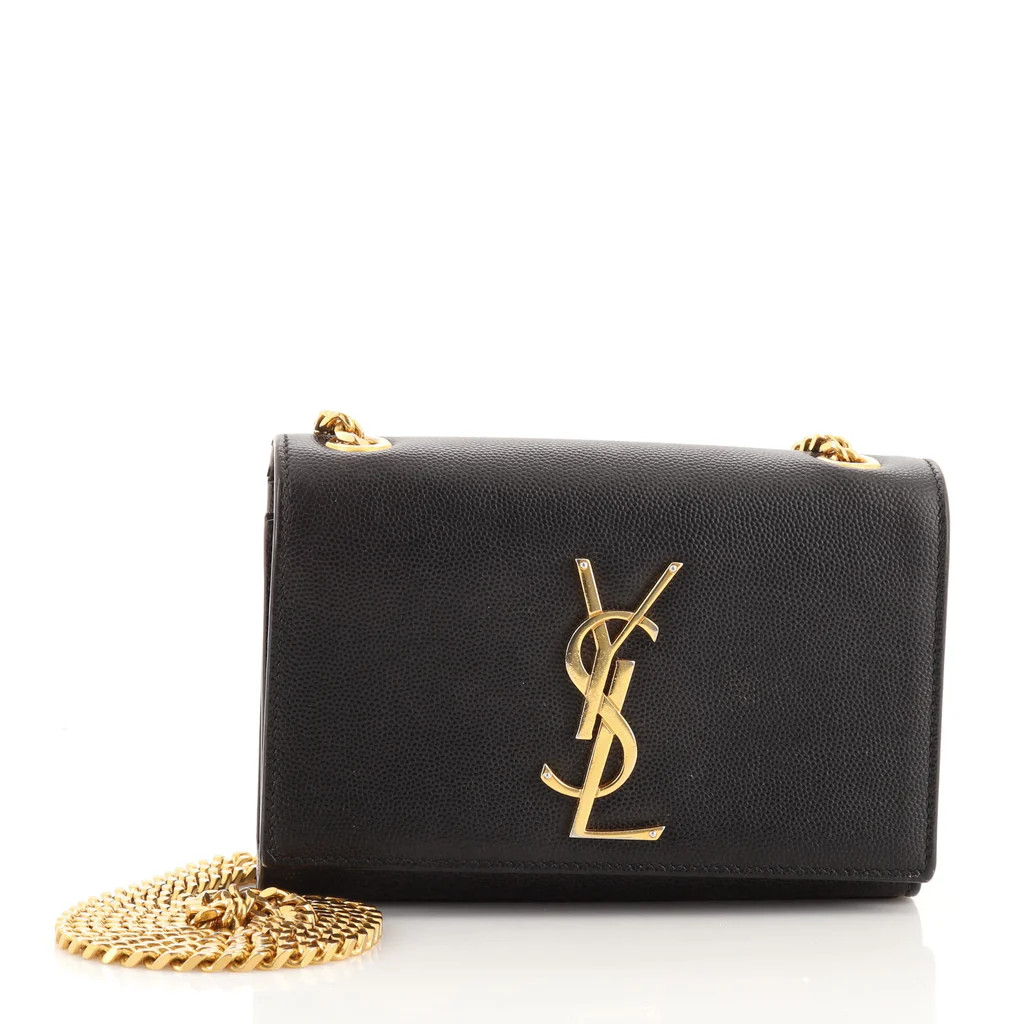 Saint Laurent Classic Monogram Crossbody Bag Grainy Leather Small Black 1027261 | Rebag