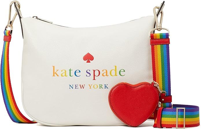 Kate Spade Pride Rainbow Leather Crossbody Bag Purse Handbag, White Dove | Amazon (US)