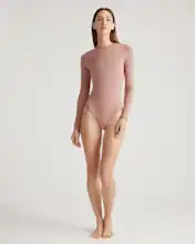 Stretch Cotton Jersey Long Sleeve Bodysuit | Quince