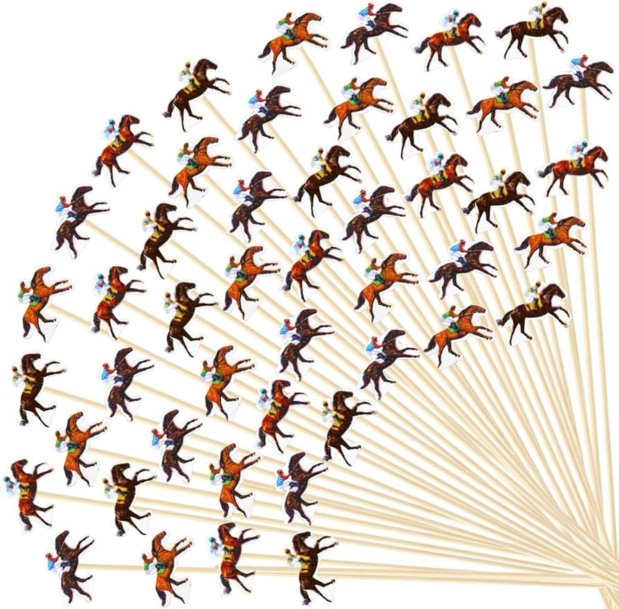 JarThenaAMCS 200Pcs Horse Racing Cocktail Pick Derby Day Party Long Toothpick Jockey Cowboy Skewe... | Amazon (US)