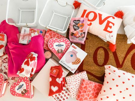Valentine’s Day Target Haul. Valentines gifts, Valentines decor, valentines gift baskets, valentine decor, love decor, love pillows, cozy valentines socks, Valentine doormat, Valentine napkins, hot pink sweatshirt, mini heart waffle iron. Target finds. #targethaul #target

#LTKkids #LTKhome #LTKGiftGuide