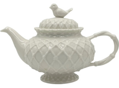 Grace's Teaware Teapot White Ceramic Bird Lattice | eBay US