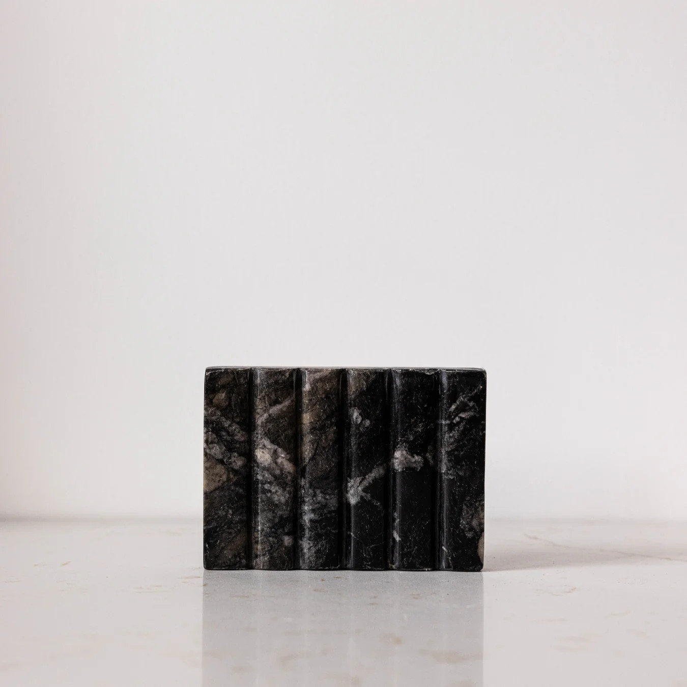 Black Scalloped Marble Soap Dish | By Luxe B Co. | Luxe B Co