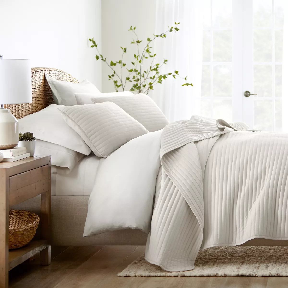 Stripes Floral and Diamonds Quilted Coverlet Set With Shams - Becky Cameron | Target