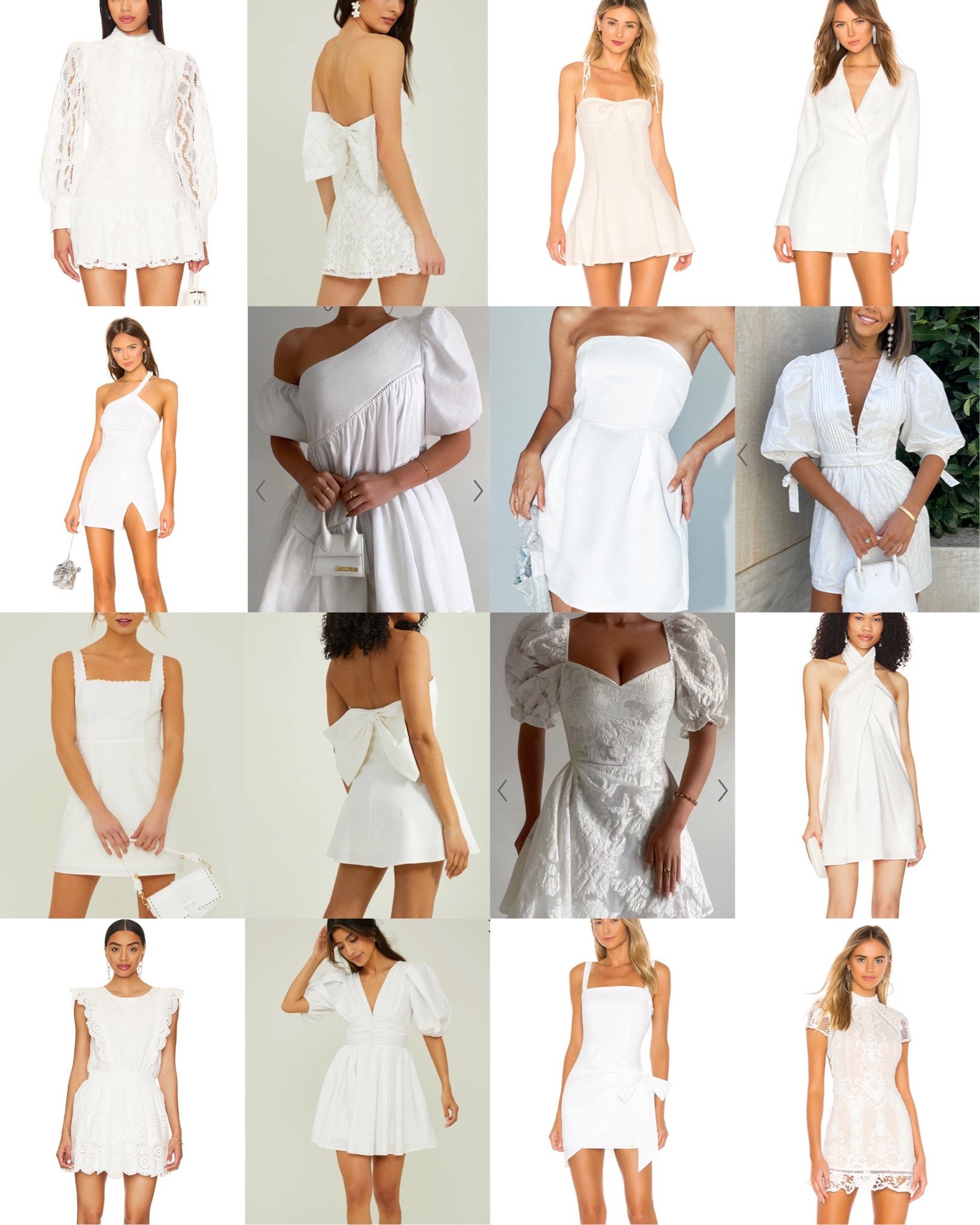 White dresses for graduation or bridal events