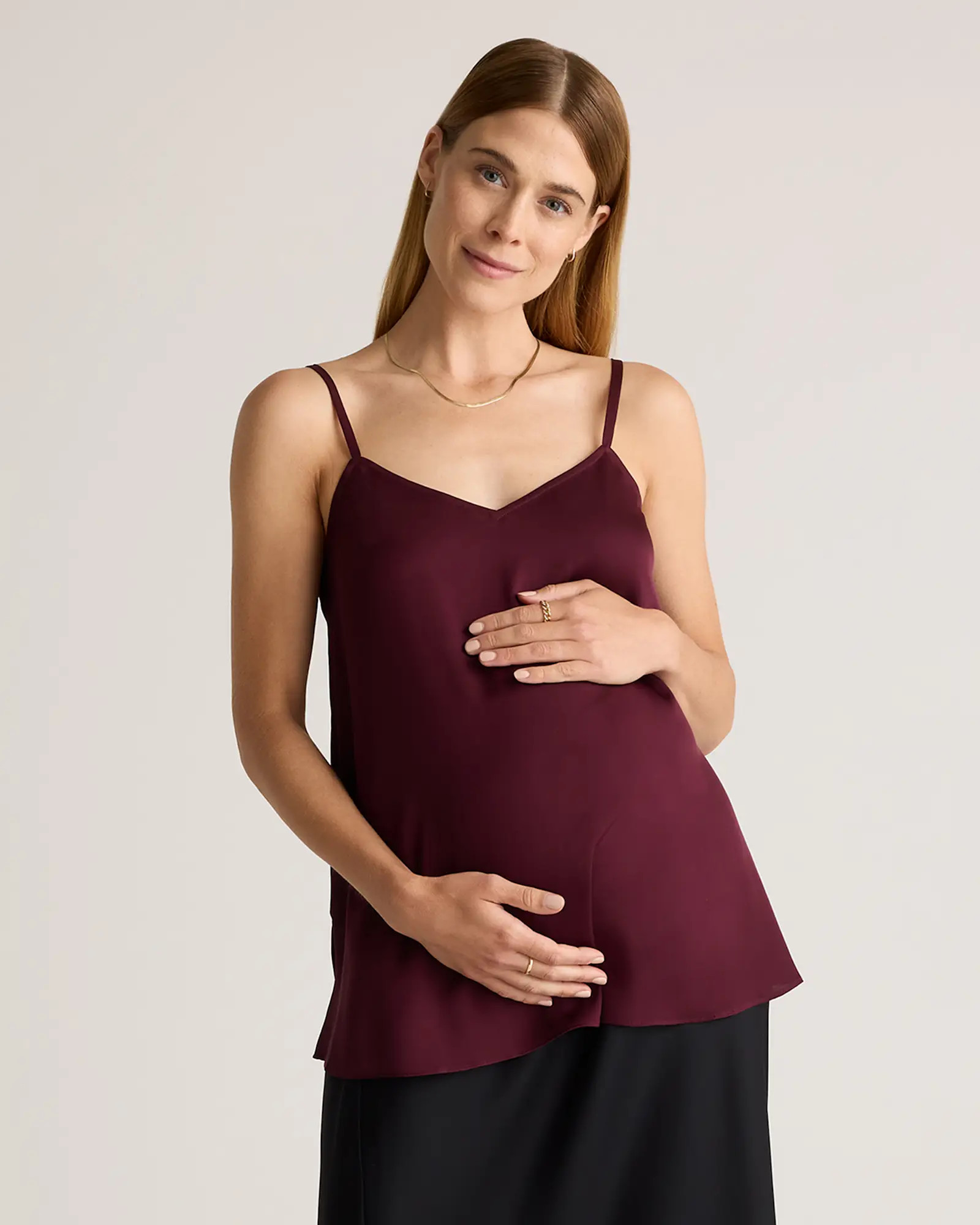 Washable Stretch Silk V-Neck Maternity Cami | Quince