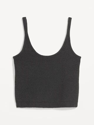Cropped Waffle-Knit Lounge Cami Tank Top for Women | Old Navy (US)