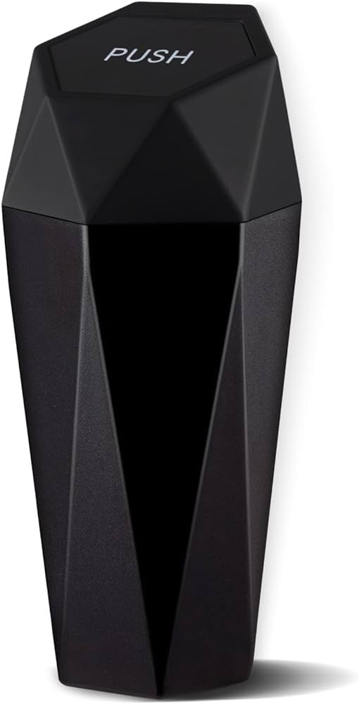 JUSTTOP Car Trash Can with Lid, Diamond Design Small Automatic Portable Trash Can, Easy to Clean,... | Amazon (US)