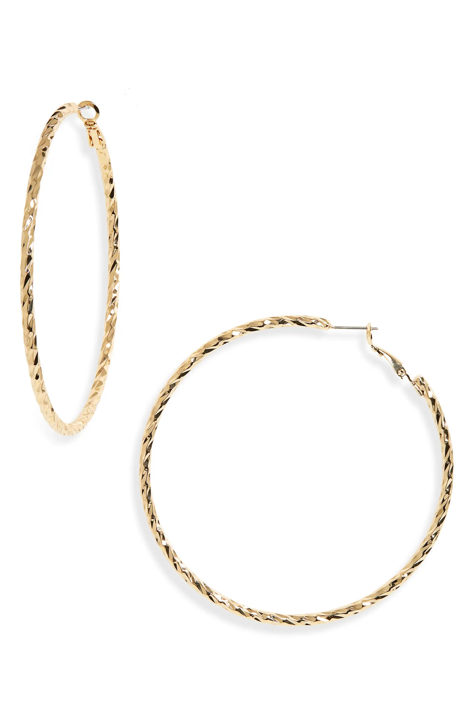 Textured Hoop Earrings | Nordstrom