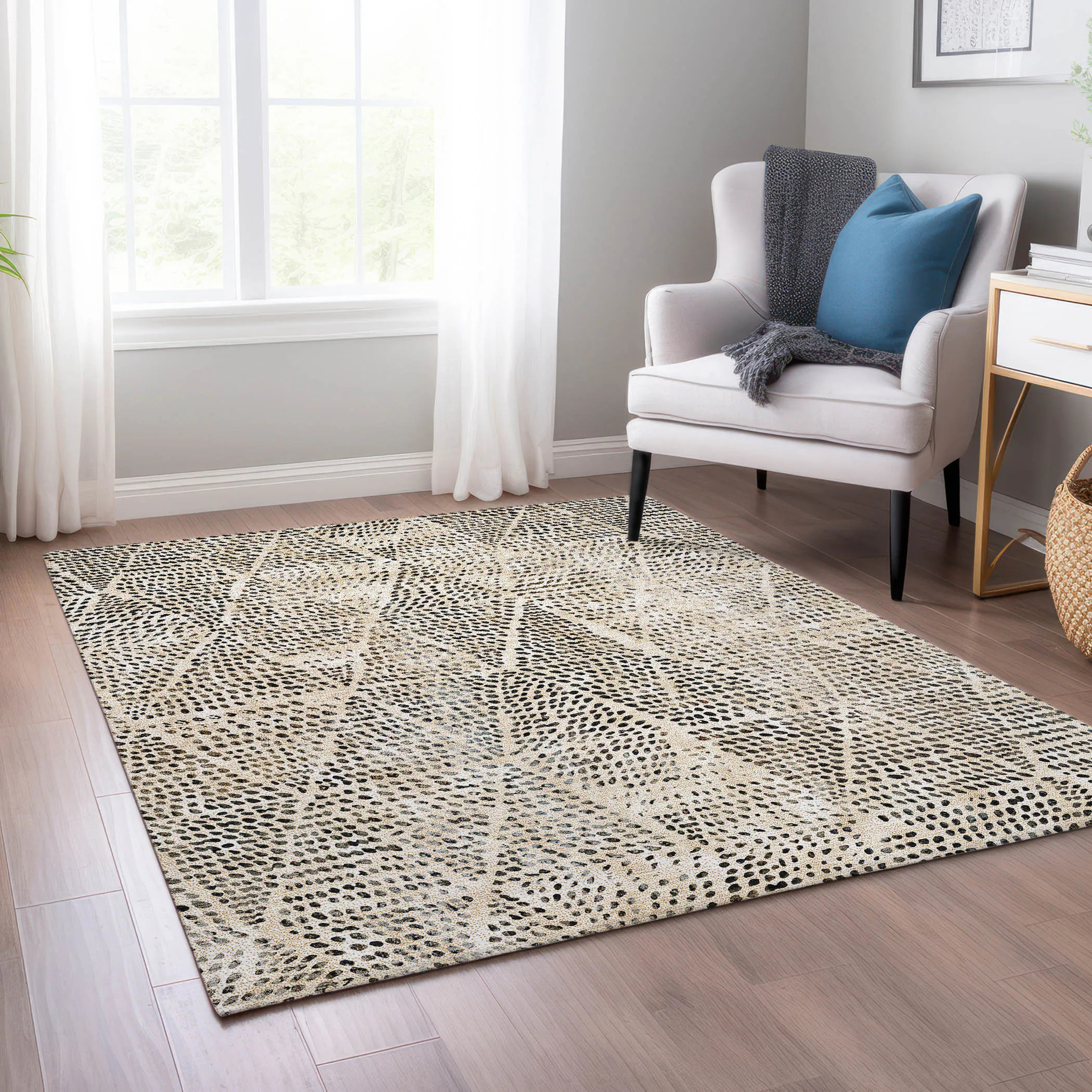 Addison Rugs Chantille ACN591BG 8 x 10 (ft) Polyester Beige Rectangular Indoor/Outdoor Geometric Machine washable Area rug in Brown | ACN591BG8X10 | Lowe's