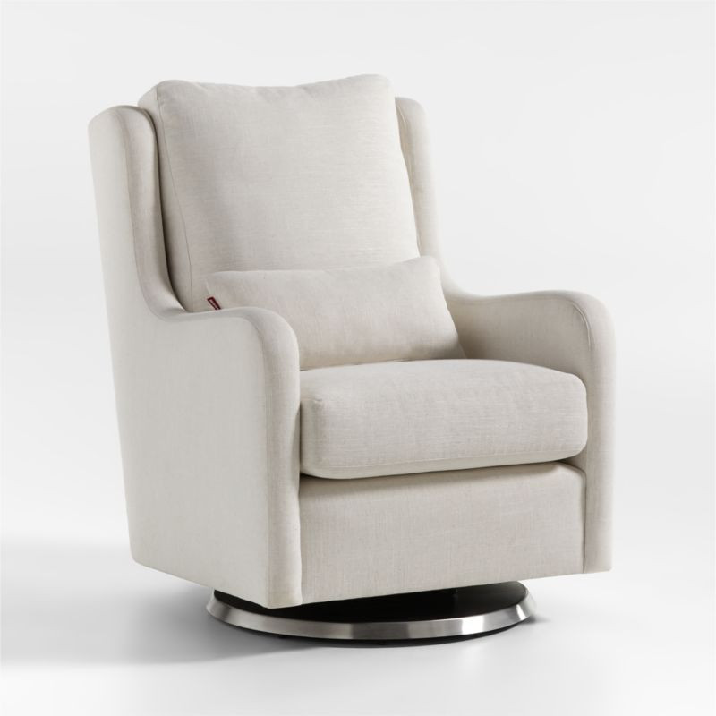 Cream Swivel Nursery Glider Chair + Reviews | Crate & Kids | Crate & Barrel