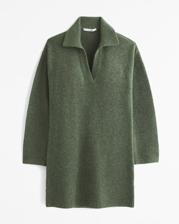 Women's Long-Sleeve Collared Mini Sweater Dress | Women's Dresses & Jumpsuits | Abercrombie.com | Abercrombie & Fitch (US)
