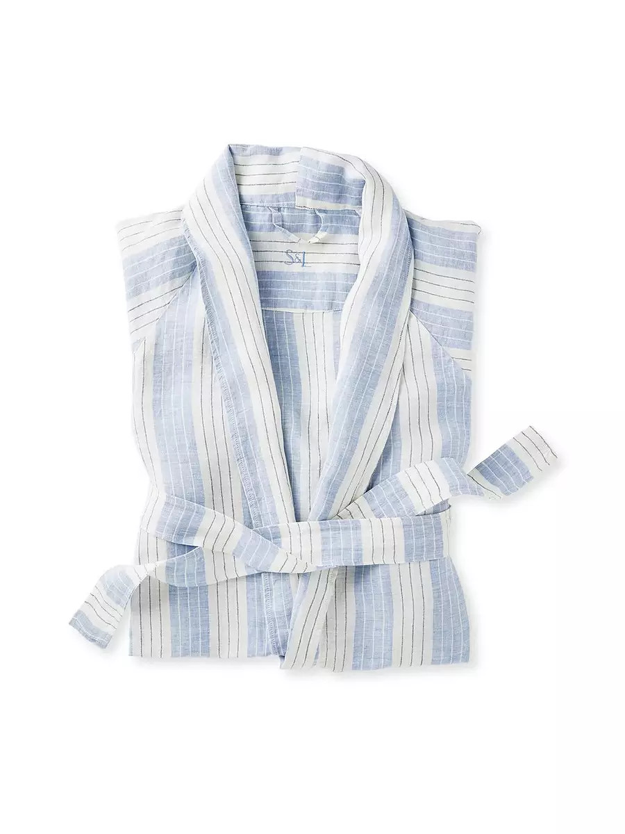 Porto Linen Robe | Serena and Lily