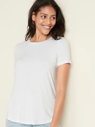 Luxe Crew-Neck Tee for Women | Old Navy (US)