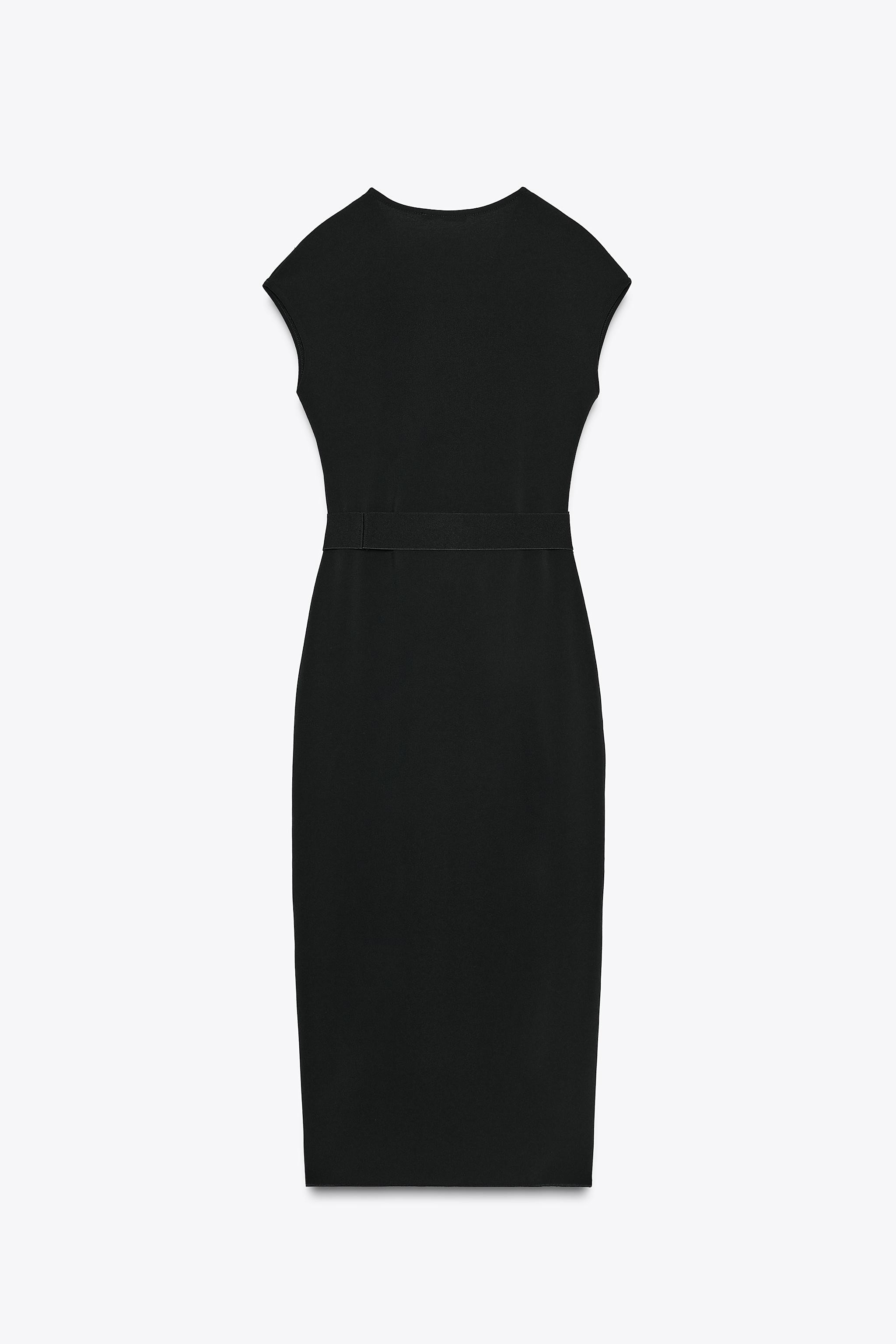 BELTED STRETCH MIDI DRESS | Zara US