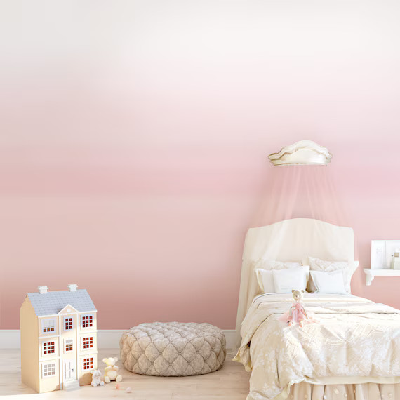 Pastel Coral Peach Pink Ombre Removable Wallpaper Peel and | Etsy | Etsy (US)