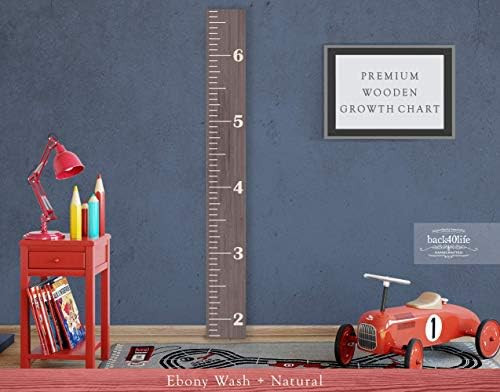 Back40Life Wooden Kids Growth Chart Ruler for Boys and Girls (The Establishment) - Ebony Wash | Amazon (US)