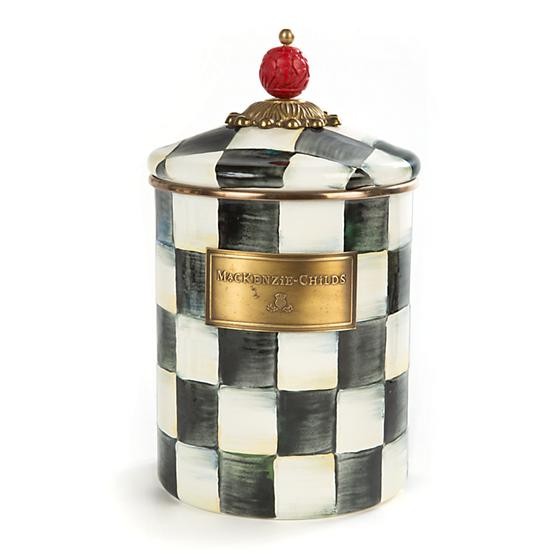 Courtly Check Enamel Canister - Medium | MacKenzie-Childs