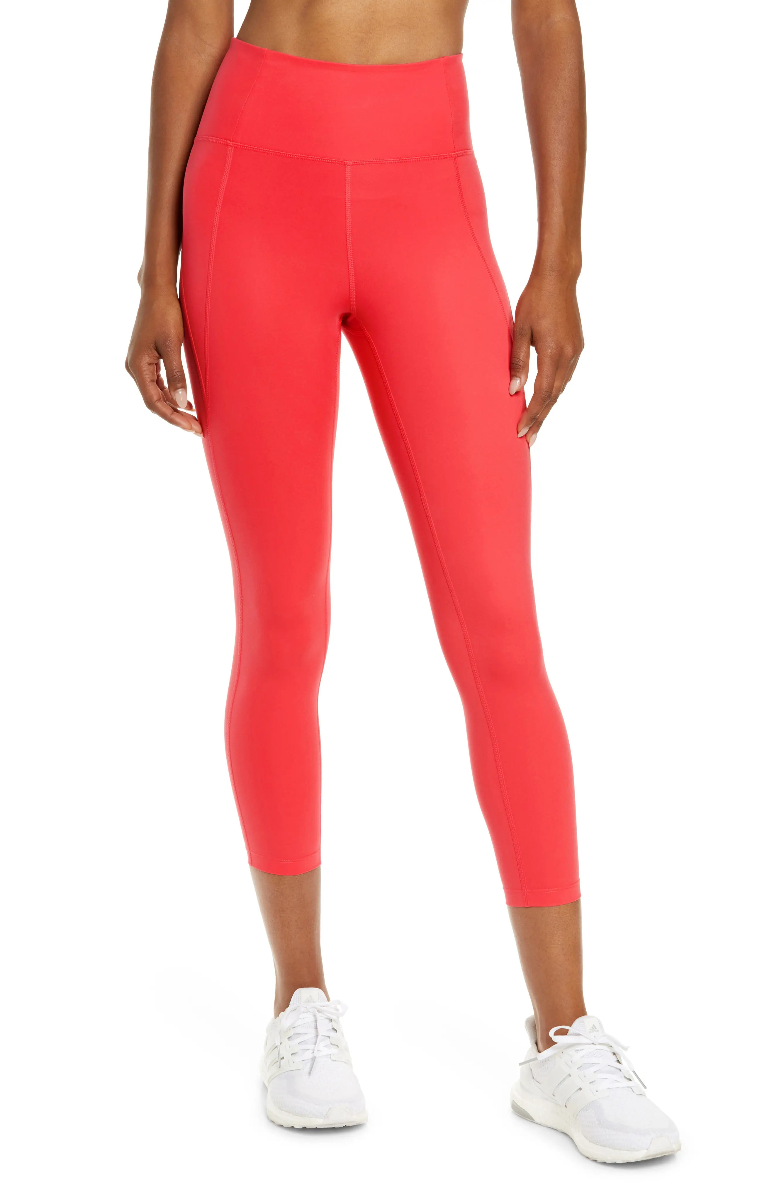 Women's Girlfriend Collective High Waist 7/8 Leggings, Size Medium - Coral | Nordstrom