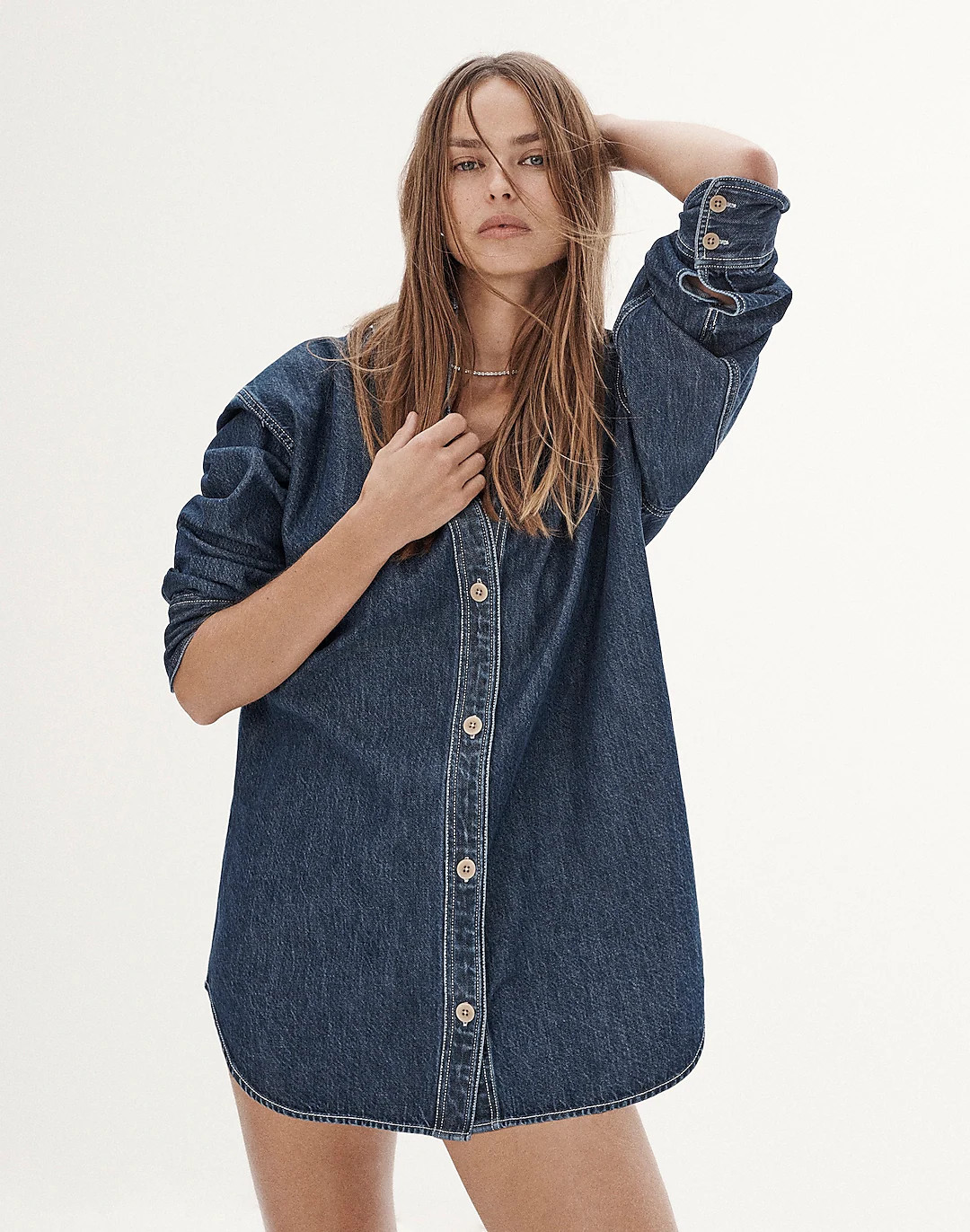 Denim Oversized Mini Shirtdress | Madewell