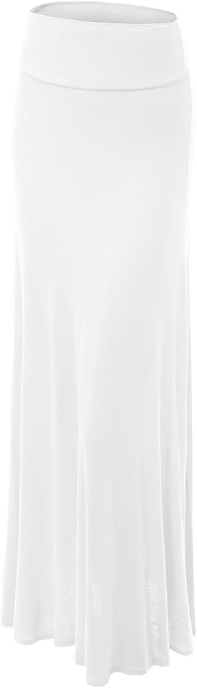 Lock and Love Women's Basic Solid Tie Dye Foldable High Waist Floor Length Maxi Skirt S-3XL Plus ... | Amazon (US)