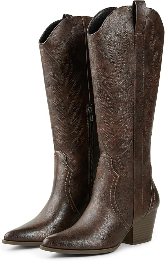 Arromic Cowgirl Boots for Women, Western Cowboy Boots for Women Knee High Tall Pointed Toe Embroi... | Amazon (US)