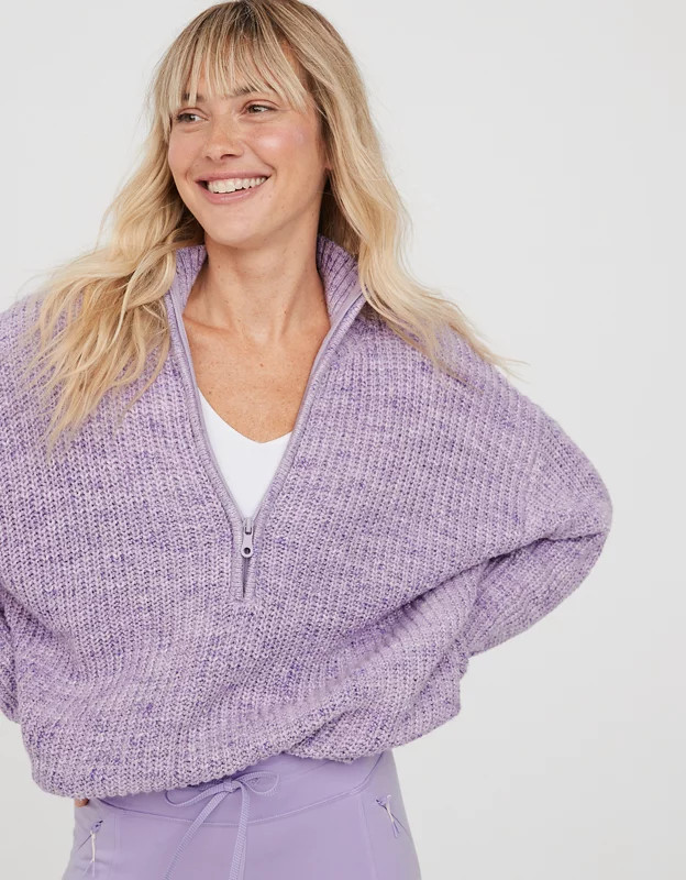 OFFLINE By Aerie Chillside Quarter Zip Sweater | Aerie