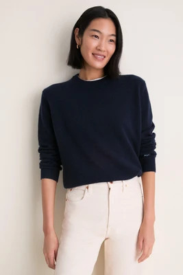 Midnight Navy Cashmere Boyfriend Bodie Crewneck | Tuckernuck (US)