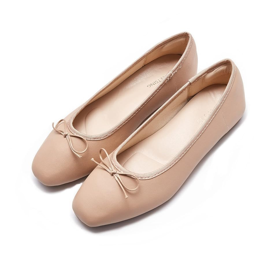 Women's Round Toe Ballet Flats Comfortable Bow Dressy Flats Shoes for Women | Amazon (US)